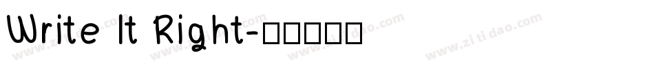 Write It Right字体转换